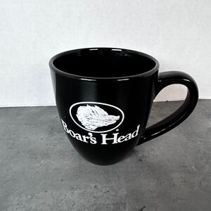 Boar's Head Coffee Mug Black Ceramic Logo Tea Cup Deli Advertising EUC